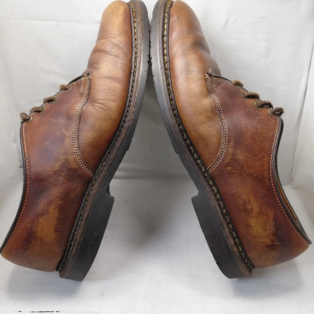 Allen Edmonds Fulton Mens 8.5 D Brown Leather Plain Toe Derby Shoes 6221 USA
